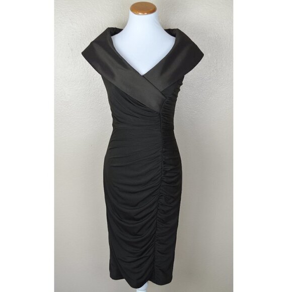 Tadashi Collection Portrait Collar Ruched Sheath - Picture 1 of 8